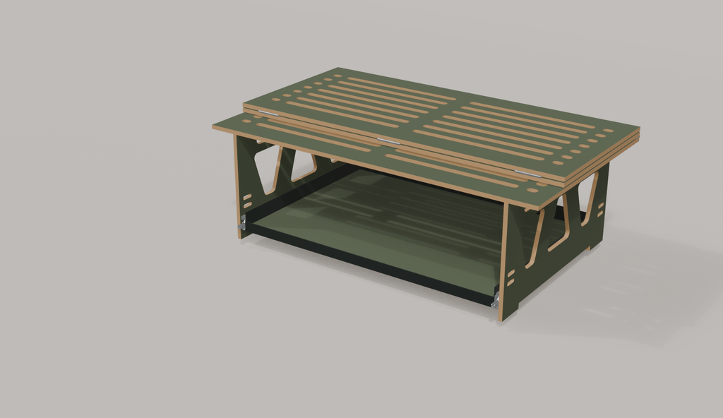 VIKI Flex – modulare Campingbox mit 130 cm Faltbett und Heckauszug