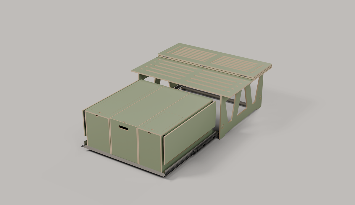 VIKI MAX – Modulare Campingbox mit Küche und Schlafsystem
